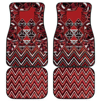 Aotearoa Te Arawa Car Mats Maori Tribal Dark Red Paua Shell Pattern