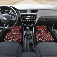 Aotearoa Te Arawa Car Mats Maori Tribal Dark Red Paua Shell Pattern