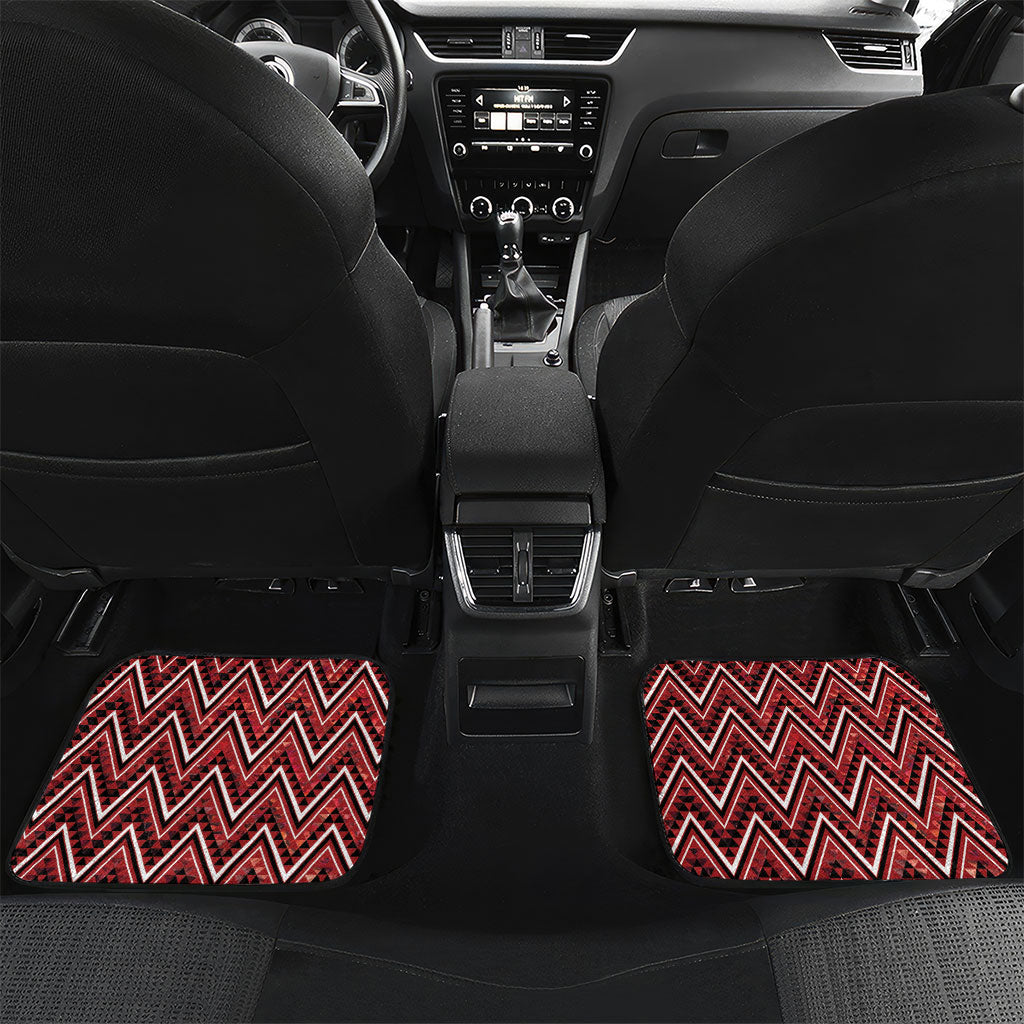 Aotearoa Te Arawa Car Mats Maori Tribal Dark Red Paua Shell Pattern