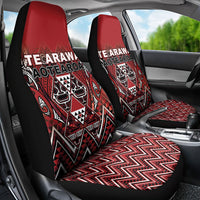 Aotearoa Te Arawa Car Seat Cover Maori Tribal Dark Red Paua Shell Pattern