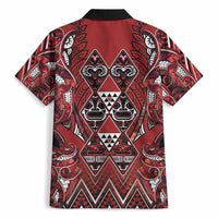 Aotearoa Te Arawa Hawaiian Shirt Maori Tribal Dark Red Paua Shell Pattern
