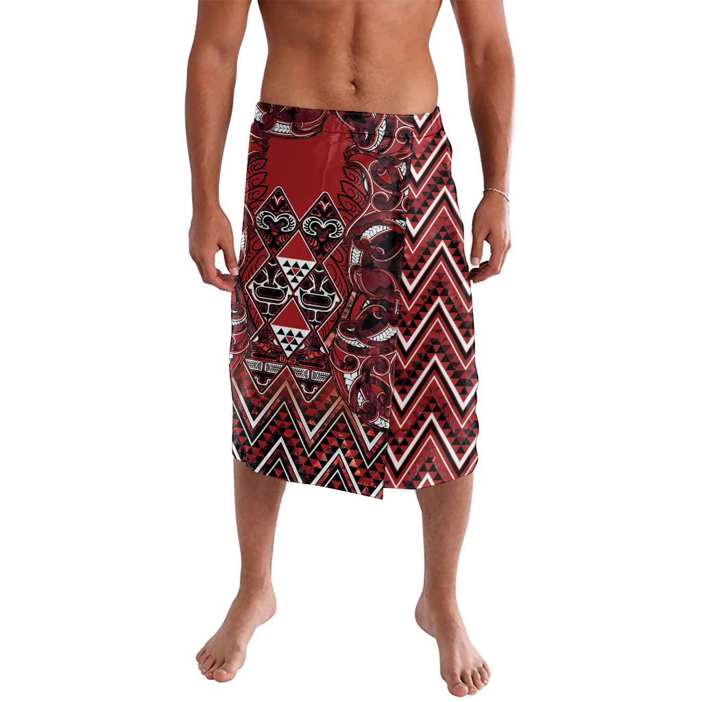 Aotearoa Te Arawa Lavalava Maori Tribal Dark Red Paua Shell Pattern