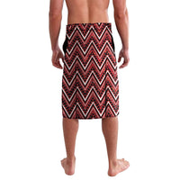 Aotearoa Te Arawa Lavalava Maori Tribal Dark Red Paua Shell Pattern