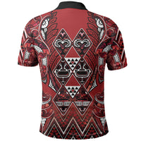 Aotearoa Te Arawa Polo Shirt Maori Tribal Dark Red Paua Shell Pattern