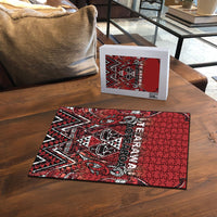 Aotearoa Te Arawa Puzzle Maori Tribal Dark Red Paua Shell Pattern