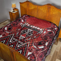 Aotearoa Te Arawa Quilt Maori Tribal Dark Red Paua Shell Pattern