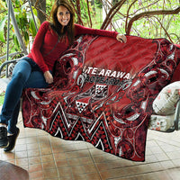 Aotearoa Te Arawa Quilt Maori Tribal Dark Red Paua Shell Pattern