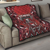 Aotearoa Te Arawa Quilt Maori Tribal Dark Red Paua Shell Pattern