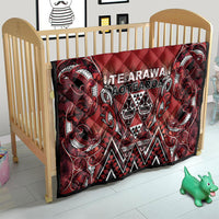 Aotearoa Te Arawa Quilt Maori Tribal Dark Red Paua Shell Pattern