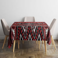 Aotearoa Te Arawa Tablecloth Maori Tribal Dark Red Paua Shell Pattern