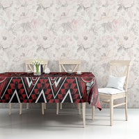 Aotearoa Te Arawa Tablecloth Maori Tribal Dark Red Paua Shell Pattern