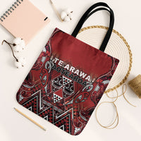 Aotearoa Te Arawa Tote Bag Maori Tribal Dark Red Paua Shell Pattern