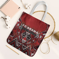 Aotearoa Te Arawa Tote Bag Maori Tribal Dark Red Paua Shell Pattern