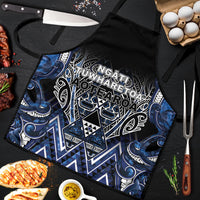 Aotearoa Tuwharetoa Apron Maori Tribal Navy Paua Shell Pattern