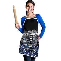 Aotearoa Tuwharetoa Apron Maori Tribal Navy Paua Shell Pattern