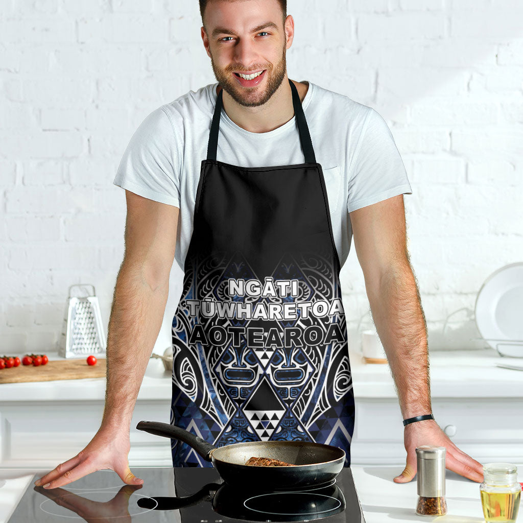Aotearoa Tuwharetoa Apron Maori Tribal Navy Paua Shell Pattern