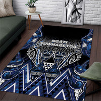 Aotearoa Tuwharetoa Area Rug Maori Tribal Navy Paua Shell Pattern