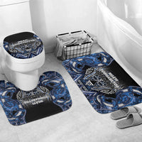Aotearoa Tuwharetoa Bathroom Set Maori Tribal Navy Paua Shell Pattern