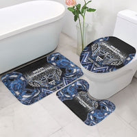 Aotearoa Tuwharetoa Bathroom Set Maori Tribal Navy Paua Shell Pattern