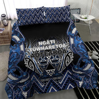 Aotearoa Tuwharetoa Bedding Set Maori Tribal Navy Paua Shell Pattern