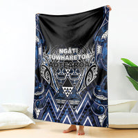 Aotearoa Tuwharetoa Blanket Maori Tribal Navy Paua Shell Pattern