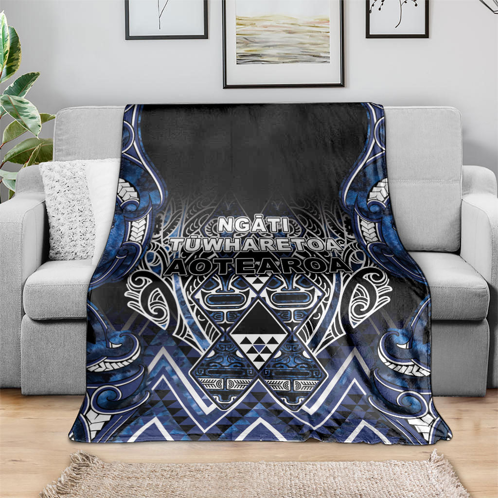 Aotearoa Tuwharetoa Blanket Maori Tribal Navy Paua Shell Pattern