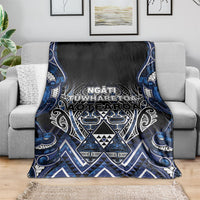 Aotearoa Tuwharetoa Blanket Maori Tribal Navy Paua Shell Pattern