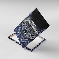 Aotearoa Tuwharetoa Canvas Wall Art Maori Tribal Navy Paua Shell Pattern
