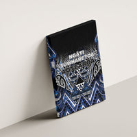 Aotearoa Tuwharetoa Canvas Wall Art Maori Tribal Navy Paua Shell Pattern