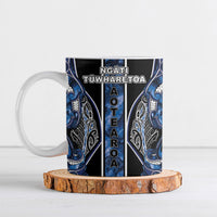 Aotearoa Tuwharetoa Ceramic Mug Maori Tribal Navy Paua Shell Pattern
