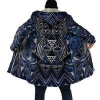 Aotearoa Tuwharetoa Cloak Maori Tribal Navy Paua Shell Pattern