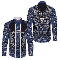 Aotearoa Tuwharetoa Family Matching Tank Maxi Dress and Hawaiian Shirt Maori Tribal Navy Paua Shell Pattern