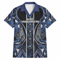Aotearoa Tuwharetoa Hawaiian Shirt Maori Tribal Navy Paua Shell Pattern