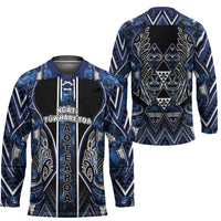 Aotearoa Tuwharetoa Hockey Jersey Maori Tribal Navy Paua Shell Pattern