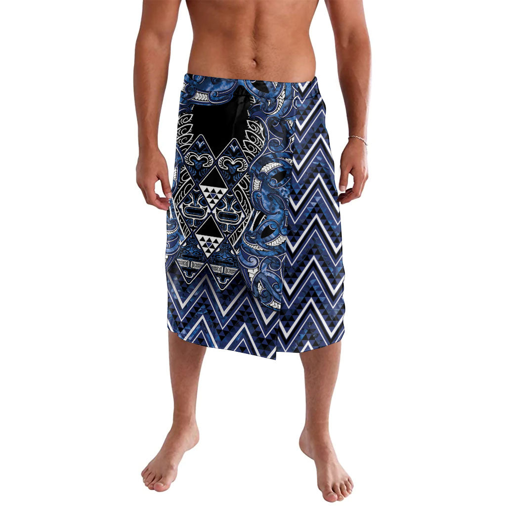 Aotearoa Tuwharetoa Lavalava Maori Tribal Navy Paua Shell Pattern DT05 Navy - Polynesian Pride