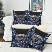 Aotearoa Tuwharetoa Pillow Cover Maori Tribal Navy Paua Shell Pattern