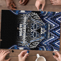 Aotearoa Tuwharetoa Puzzle Maori Tribal Navy Paua Shell Pattern