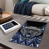 Aotearoa Tuwharetoa Puzzle Maori Tribal Navy Paua Shell Pattern