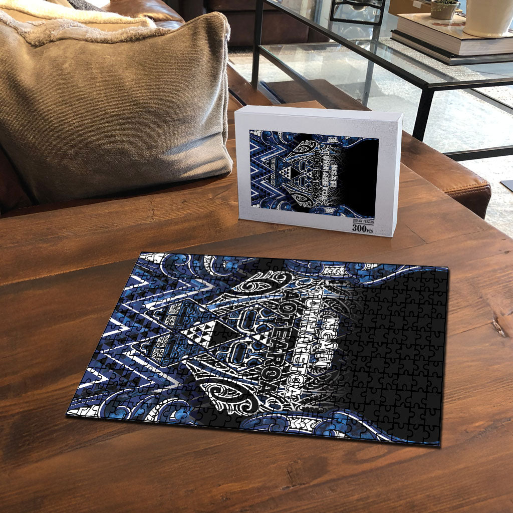 Aotearoa Tuwharetoa Puzzle Maori Tribal Navy Paua Shell Pattern