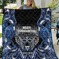 Aotearoa Tuwharetoa Quilt Maori Tribal Navy Paua Shell Pattern