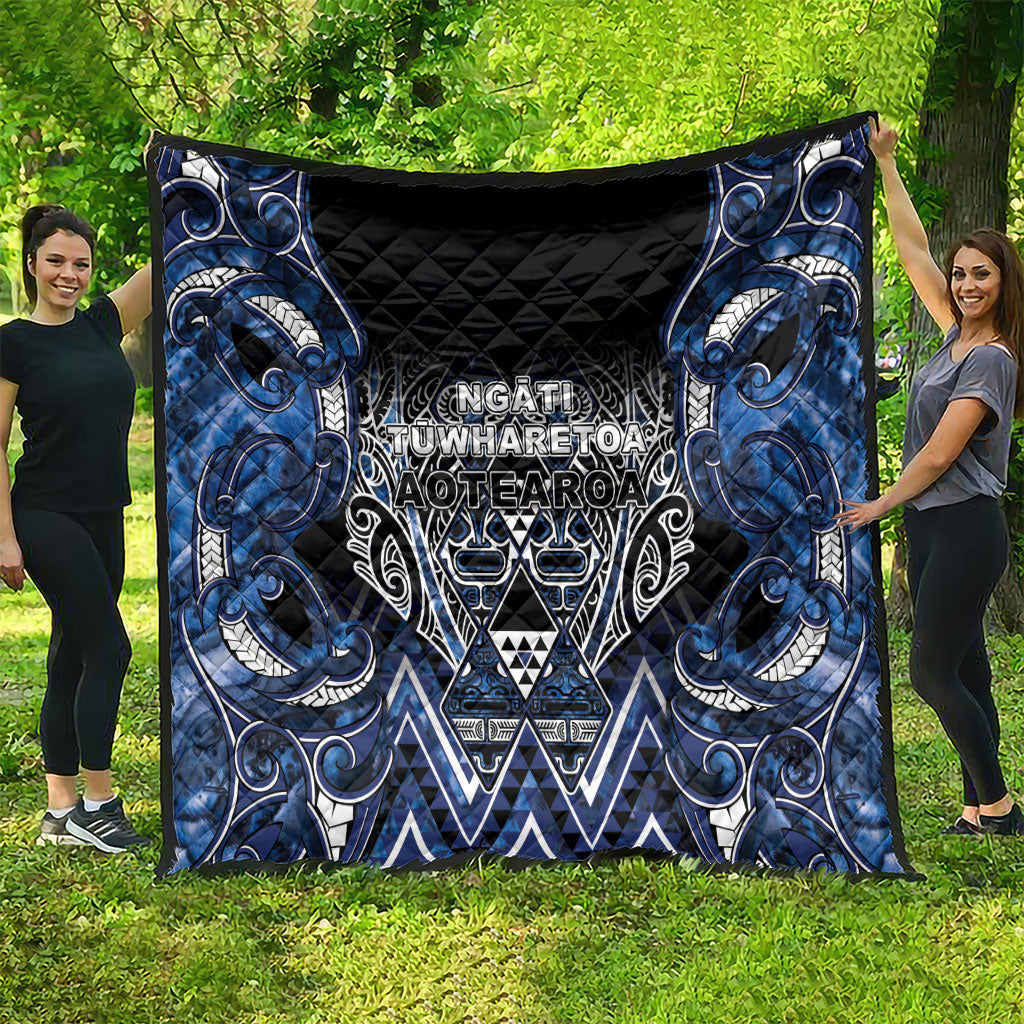 Aotearoa Tuwharetoa Quilt Maori Tribal Navy Paua Shell Pattern