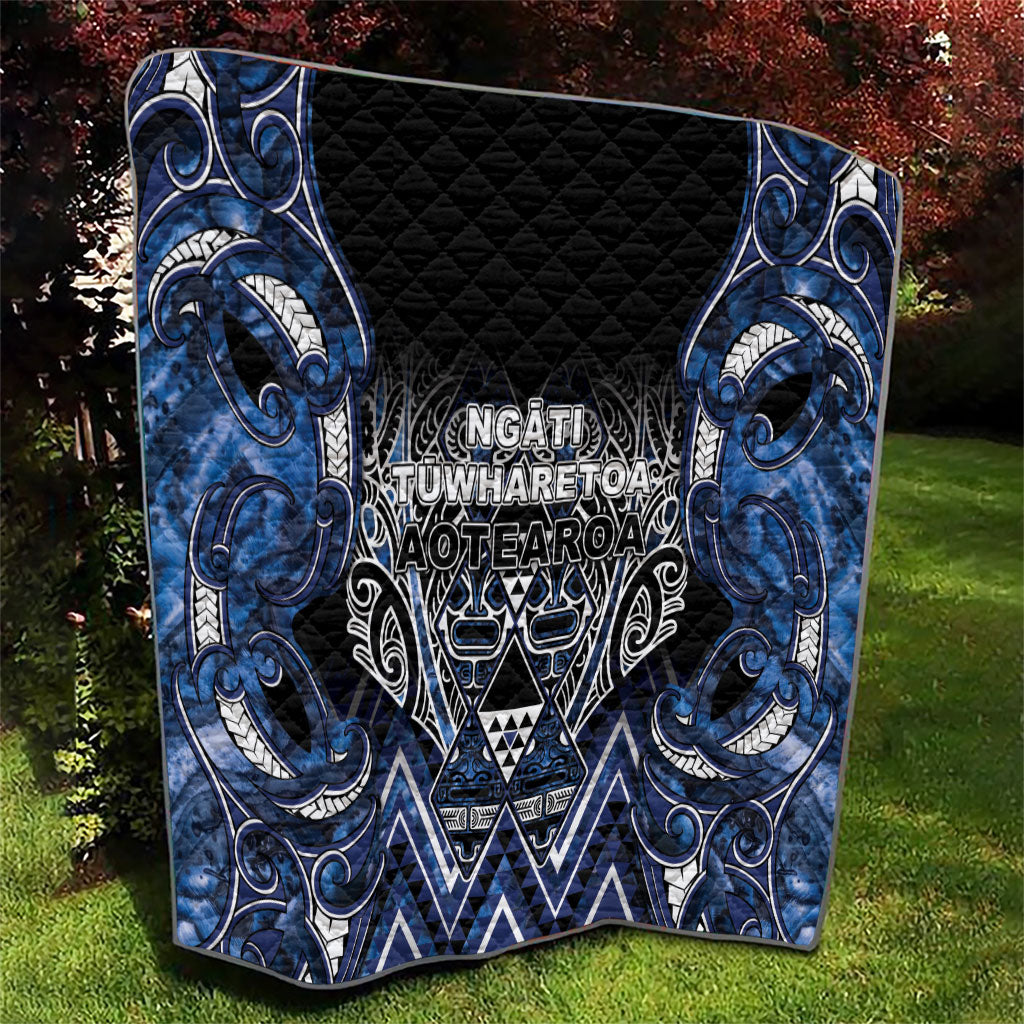 Aotearoa Tuwharetoa Quilt Maori Tribal Navy Paua Shell Pattern