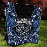 Aotearoa Tuwharetoa Quilt Maori Tribal Navy Paua Shell Pattern