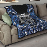 Aotearoa Tuwharetoa Quilt Maori Tribal Navy Paua Shell Pattern
