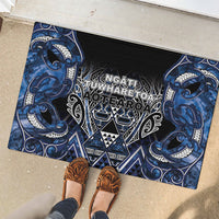 Aotearoa Tuwharetoa Rubber Doormat Maori Tribal Navy Paua Shell Pattern