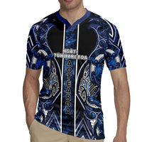Aotearoa Tuwharetoa Rugby Jersey Maori Tribal Navy Paua Shell Pattern