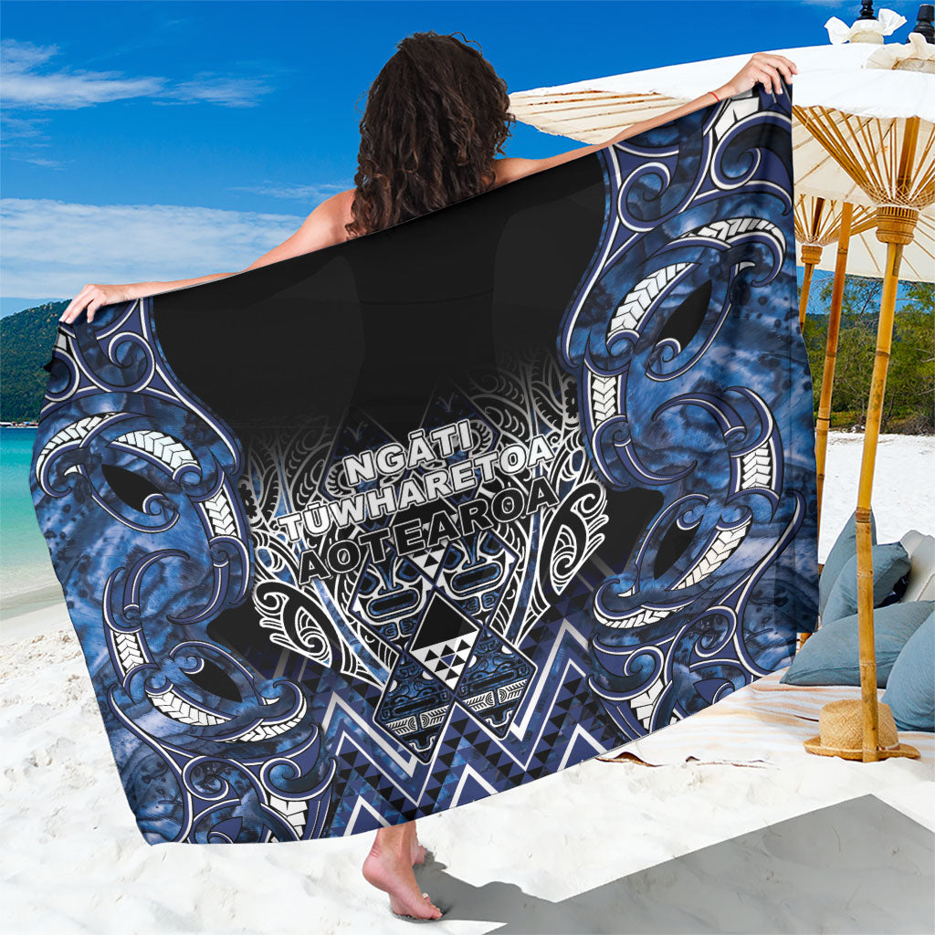Aotearoa Tuwharetoa Sarong Maori Tribal Navy Paua Shell Pattern DT05 One Size 44 x 66 inches Navy - Polynesian Pride