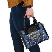 Aotearoa Tuwharetoa Shoulder Handbag Maori Tribal Navy Paua Shell Pattern