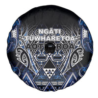 Aotearoa Tuwharetoa Spare Tire Cover Maori Tribal Navy Paua Shell Pattern