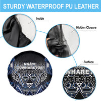 Aotearoa Tuwharetoa Spare Tire Cover Maori Tribal Navy Paua Shell Pattern